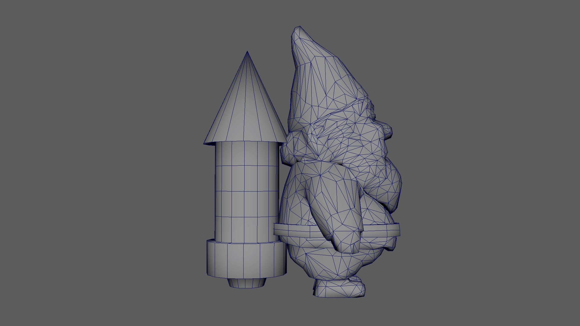 3D Gnome On A Rocket Model - TurboSquid 1877607