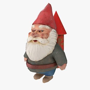 3D gnome on a rocket model