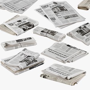 folded newspapers stack collection