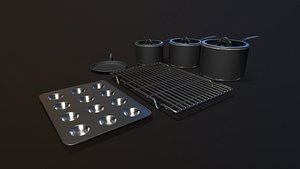 3D model Kitchen Assets - Pots Pans etc