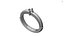 Anillo de diamantes para mujer, ligero, imprimible, listo para impresión 3DM (STL).