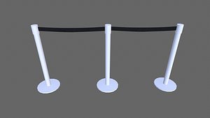 Airport Stanchions Metal Long 3D model