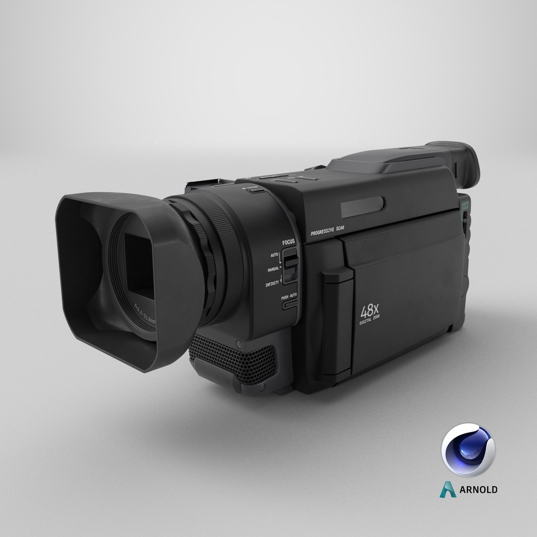 3D Retro Folded Tape Video Camera With Tape - TurboSquid 2559984