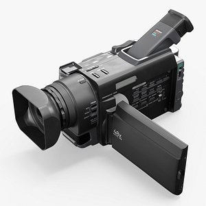 3D Retro Folded Tape Video Camera with Tape