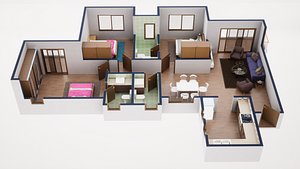 3D 3D Floor Plan Model 58