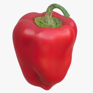 Low/High Poly Realistic Red Bell Pepper