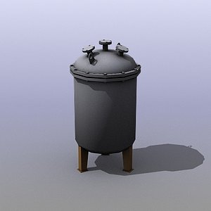 3d low-poly water tank