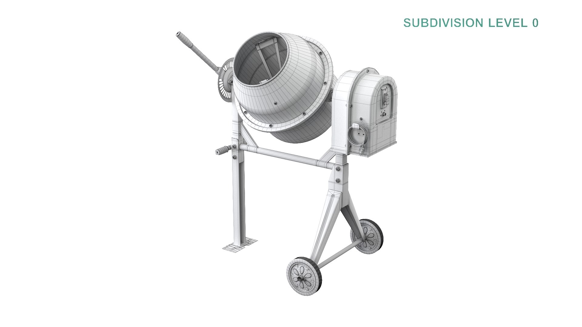 Concrete Mixer 3D model https://p.turbosquid.com/ts-thumb/Zk/M38PCB/3Z/wireframe0011/jpg/1627498448/1920x1080/fit_q87/0b2dbfdb482e273f9c8f29e956d5e2c60bf455ee/wireframe0011.jpg