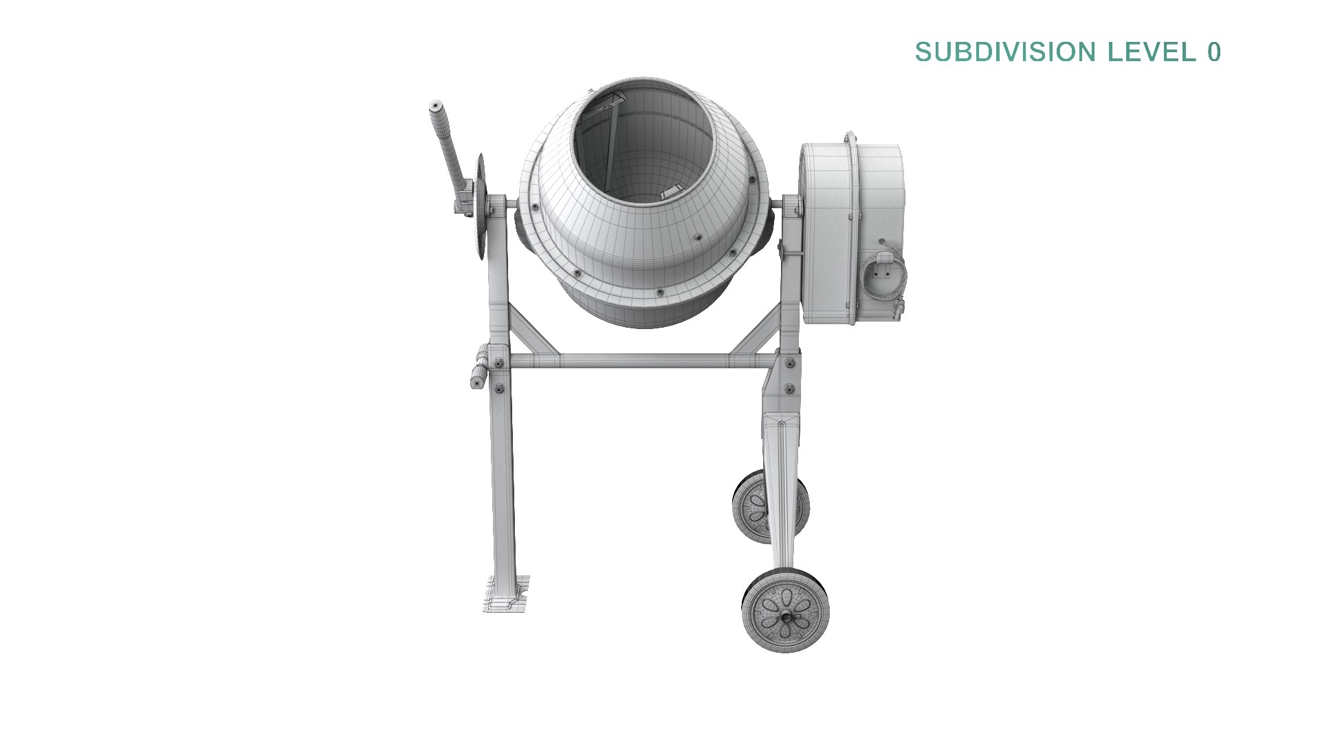 Concrete Mixer 3D model https://p.turbosquid.com/ts-thumb/Zk/M38PCB/Ig/wireframe0012/jpg/1627498448/1920x1080/fit_q87/9e086178d479e1904aa53377a6cfcedcbfcd7c1f/wireframe0012.jpg