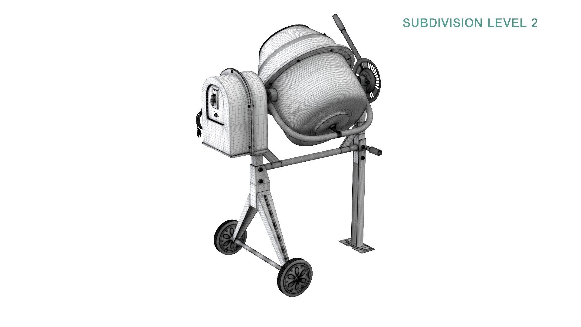Concrete Mixer 3D model https://p.turbosquid.com/ts-thumb/Zk/M38PCB/az/wireframe0005/jpg/1627498446/1920x1080/fit_q87/75aafaf88df009adc618a99331402d3fddaa432e/wireframe0005.jpg