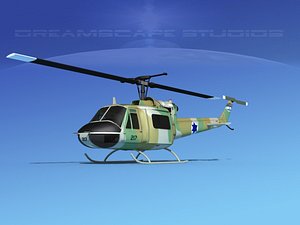 3D model military bell uh-1b iroquois