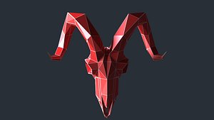 goat skul lowpoly 3D print model VR