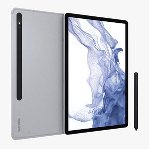 Samsung Galaxy Tab S8 Plus Silver with S-Pen 3D