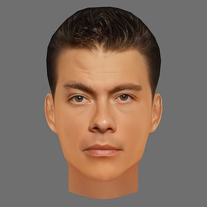Claude Van Damme Head - Low poly head for game