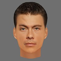 Claude Van Damme Head - Low poly head for game