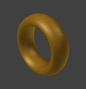 3d smooth gold ring