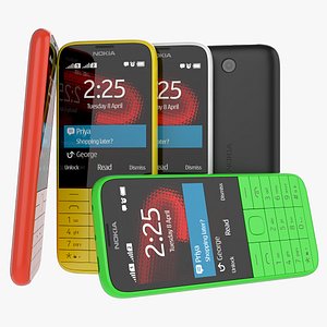 new nokia 225 black 3d 3ds