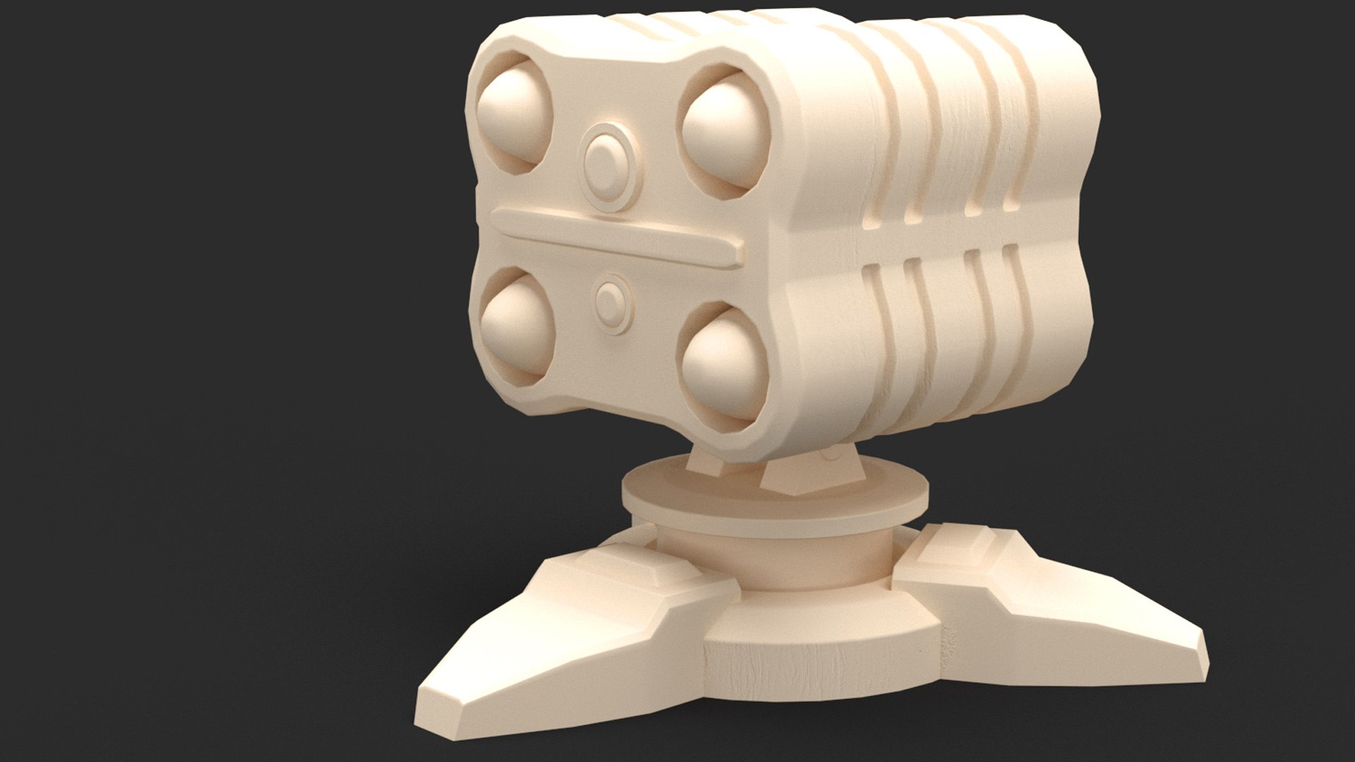 Missile Turret 3D model https://p.turbosquid.com/ts-thumb/Zk/bl8Dun/ib/claycopy/jpg/1620411041/1920x1080/fit_q87/7e630c69fdcfdeae66dbee1422e26b7c75f6657b/claycopy.jpg