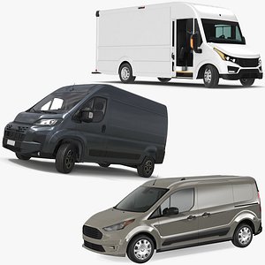 Cargo Vans Rigged Collection 3D model
