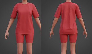 Biker shorts and t-shirt outfit - 2 piece set