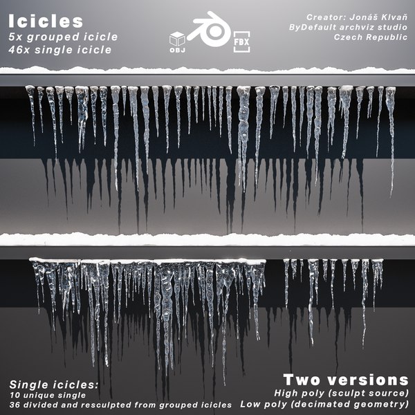 3D Icicles asset pack