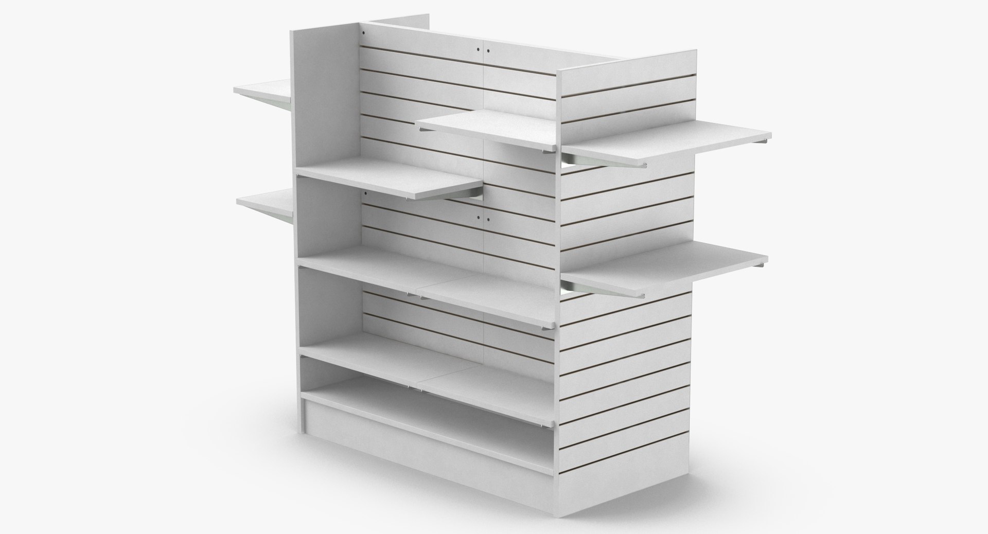 3D wall gondola slat model https://p.turbosquid.com/ts-thumb/Zk/mnJUJQ/q08EeDxU/slat_wall_gondolas_and_shelves_pose_03_02_thumbnail_0005/jpg/1511796862/1920x1080/fit_q87/6d14977deb96a92670d54a01fd83c515601bf4b4/slat_wall_gondolas_and_shelves_pose_03_02_thumbnail_0005.jpg