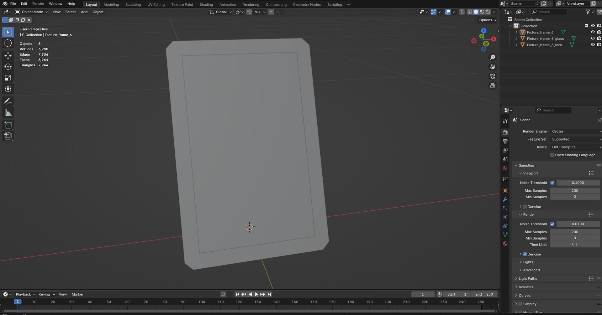 3D Model Picture Frame 6 - TurboSquid 2401811