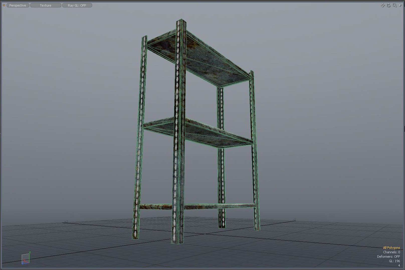 3d Model Object Rusty Metal Rack