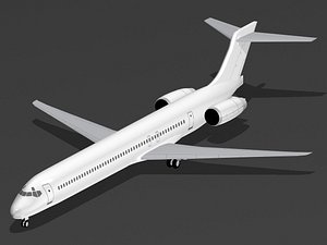 commercial airplane md-90 3d model