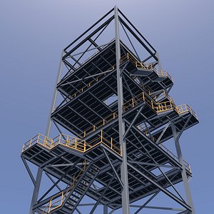 Industrial staircase 25O27 3D