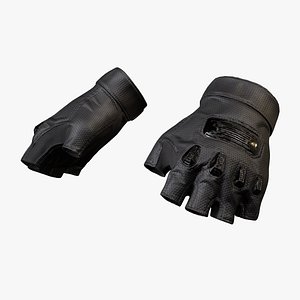 3D Tactical Fingerless Gloves - Game-Ready Combat Accessory