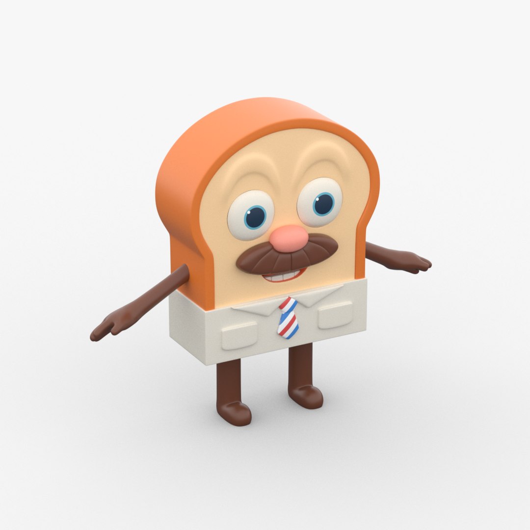 Bread Barbershop Bread Character Model - TurboSquid 1916723