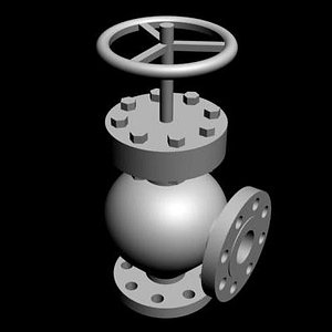 3d max angle valve flanged