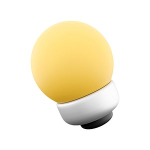 cartoon style minimal yellow light bulb icon 3D model