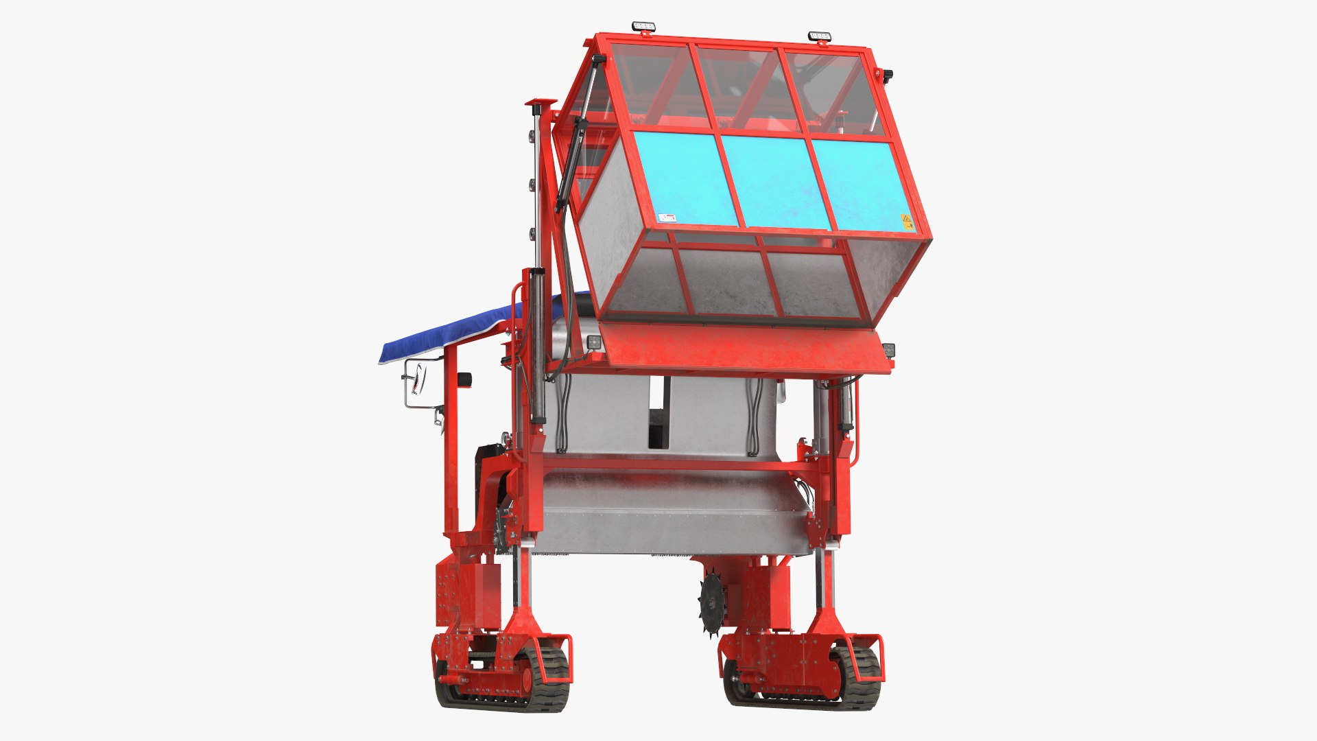 Ochiai OHC-W Tea Harvester Used Rigged for Cinema 4D 3D model preview