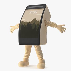 Mobile Phone Mascot Golden Happy Pose