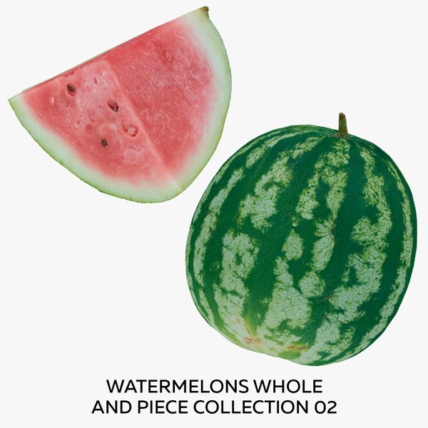 3D Watermelons Whole and Piece Collection 02 - 2 models RAW Scans model