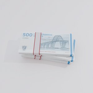 3D model 500 Denmark Danish Krone Currency