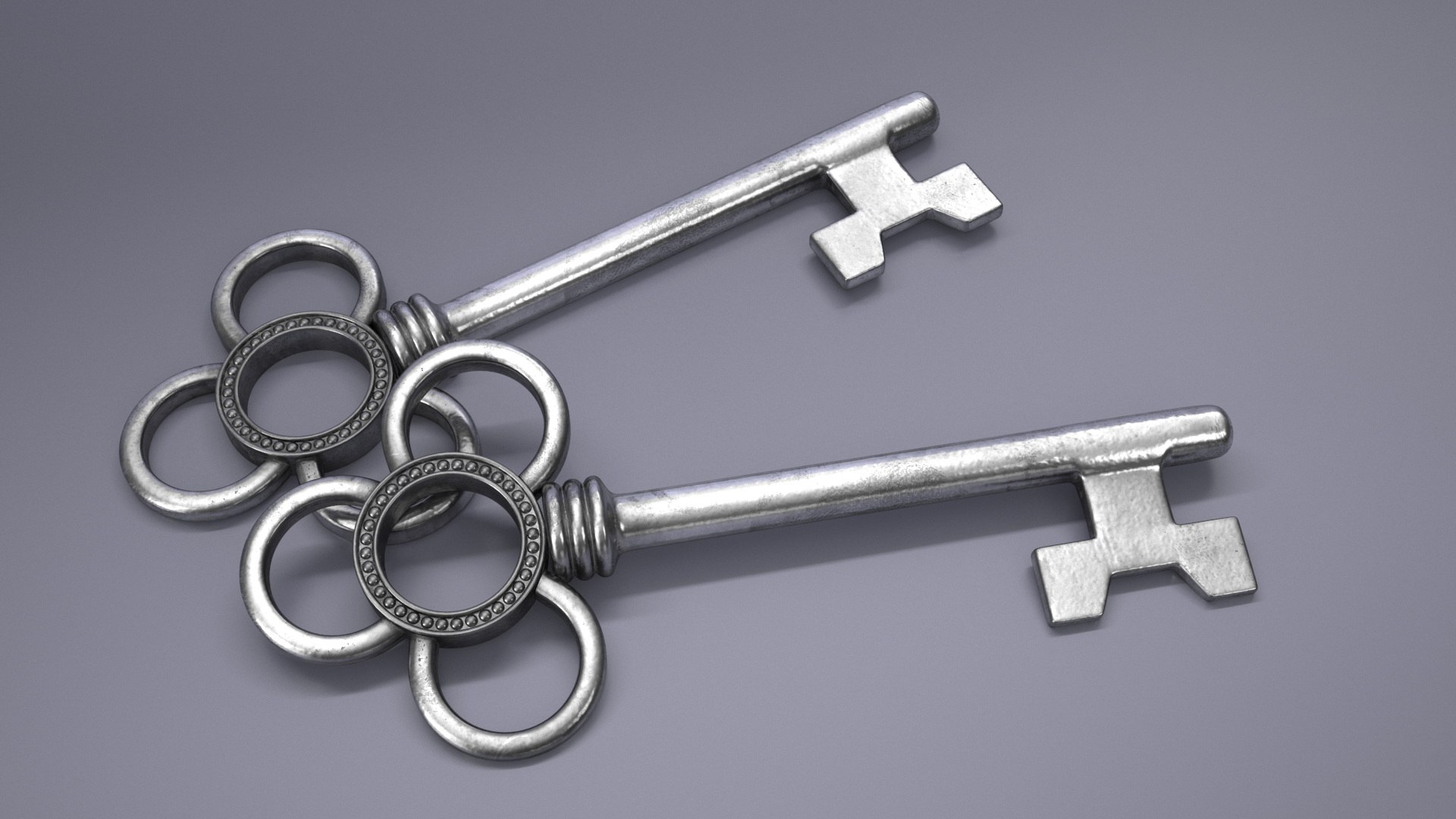 3D Traditional Skeleton Key Silver Model - TurboSquid 2246378