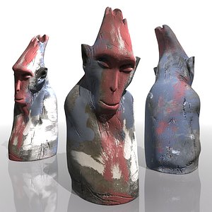 3D decorative monkey figurine model