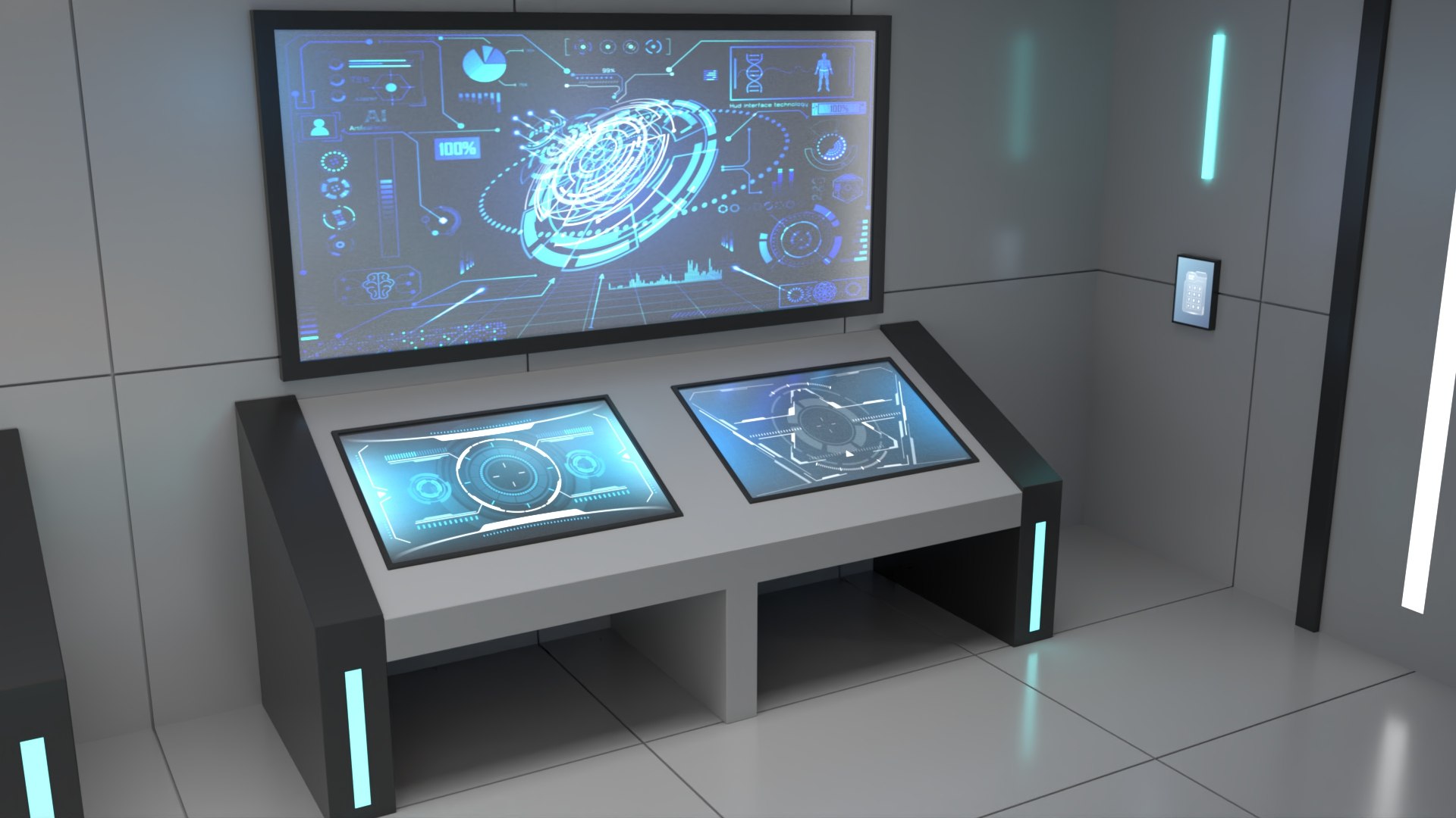 Sci Fi Futuristic Control Room Model - TurboSquid 2361991
