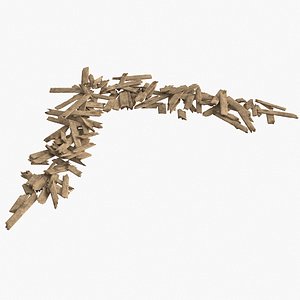 3D Wood Plank Debris 2 model