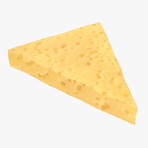 3D realistic jarlsberg cheese slice model