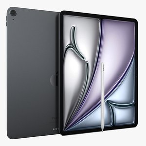 Apple iPad Air 13 2024 Space Gray with Pencil model