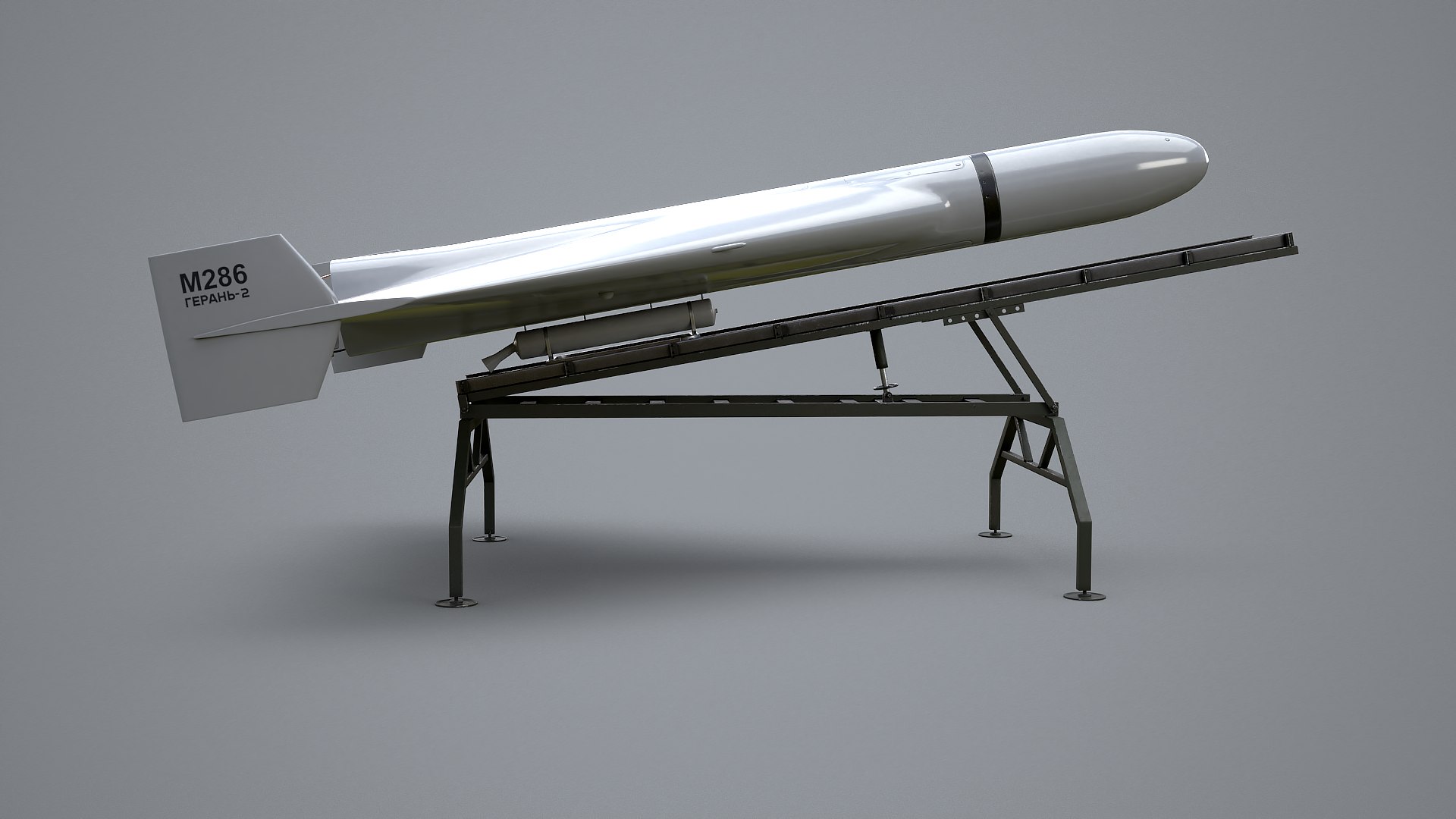 GERAN-2 Drone with Launch Ramp model https://p.turbosquid.com/ts-thumb/Zl/eKapsq/kW/geran2whitelaun_0005/png/1758225269/1920x1080/fit_q87/04a95266b1042ac41538382cf0cf5be82985c693/geran2whitelaun_0005.jpg
