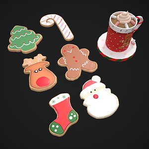 3D model Christmas Cookies and Hot Chocolate
