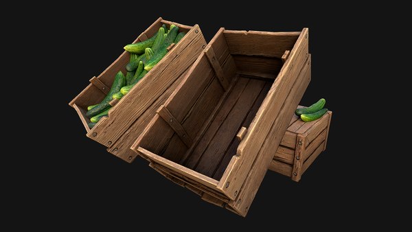 modelo 3d Cucumber Box Crate Stand - TurboSquid 1916209