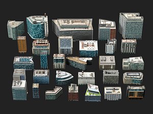 3D Modern City Office Building and Skyscraper Mega Collection model