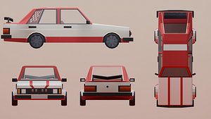 Low poly sport car model - 3D model Free low-poly 3D model