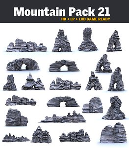 3d model mountains monument pack 21